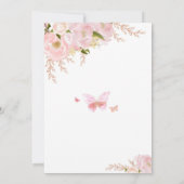 蝶々と花のベビーシャワー招待状 招待状 (裏面)