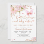 蝶々と花のベビーシャワー招待状 招待状 (正面)