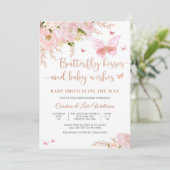 蝶々と花のベビーシャワー招待状 招待状 (スタンド正面)