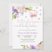 蝶々と花のベビーシャワー招待状 招待状 (正面)