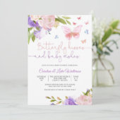 蝶々と花のベビーシャワー招待状 招待状 (スタンド正面)
