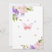 蝶々と花のベビーシャワー招待状 招待状 (裏面)