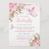 蝶々と花のベビーシャワー 招待状 (正面)