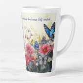 蝶々と花を咲かせる果実 カフェラテマグ (右)