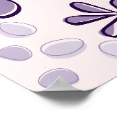 蝶々と花ドードルピンクと紫の芸術 ポスター (角)