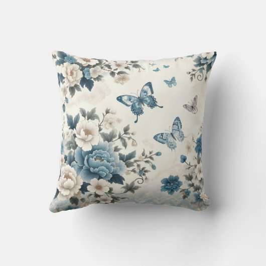 蝶々と花 クッション (裏面)