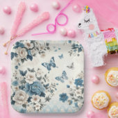 蝶々と花 ペーパープレート (パーティー)