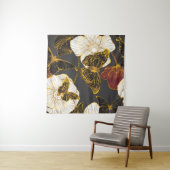 蝶々と花：春のボーホーパターン タペストリー (インサイチュ(横))