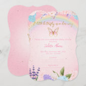 蝶々と虹と花の招待状 招待状 (正面/裏面)