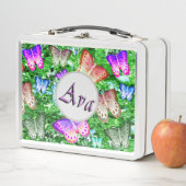 蝶々とAvaの名前 メタルランチボックス (インサイチュ)