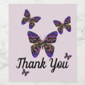 蝶々に生カラフルき生きと感謝 ワインラベル (シングルラベル)