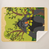 蝶々に魅了されるゴリラ シェルパブランケット (正面(横))