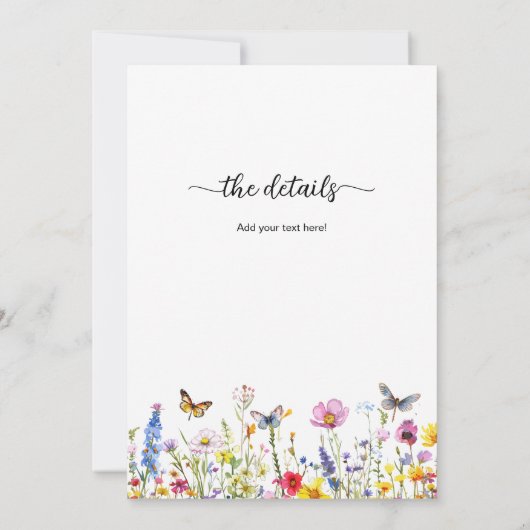 蝶々の一生結婚中 招待状 (裏面)