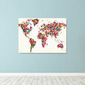 蝶々の世界地図 キャンバスプリント (インサイチュ (ウッドフロア))
