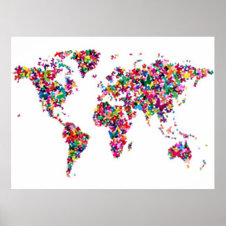 蝶々の世界地図 ポスター