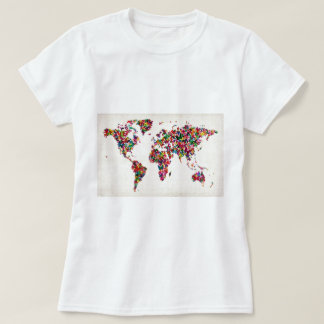 蝶々の世界地図 Tシャツ