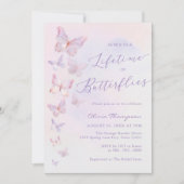 蝶々の人生のブライダルシャワー 招待状 (正面)