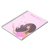 蝶々の可愛い女の子ノートブック ノートブック (左側)