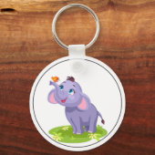 蝶々の可愛い象 キーホルダー (正面)