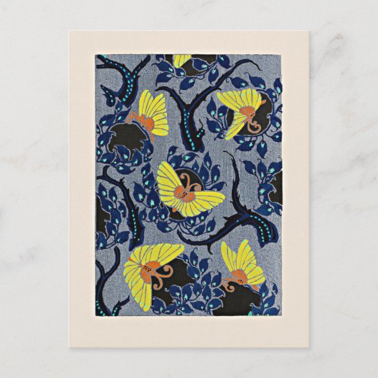 蝶々の合唱団、アールヌーボー・パターン、 ポストカード (正面)