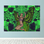 蝶々の女性 キャンバスプリント (インサイチュ (ウッドフロア))