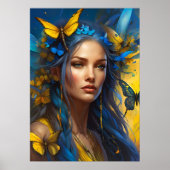 蝶々の女 |デジタルアート ポスター (正面)
