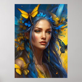 蝶々の女 |デジタルアート ポスター