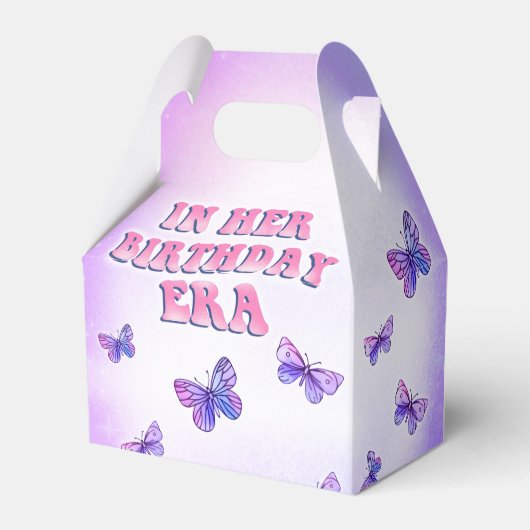 蝶々の時代の誕生日パーティーの好意ボックス フェイバーボックス (裏面サイド)