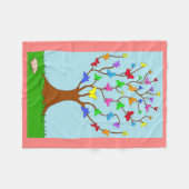 蝶々の木 フリースブランケット (正面(横))