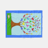 蝶々の木 フリースブランケット (正面(横))