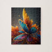 蝶々の楽しいかわいい青の世界 ジグソーパズル (縦)