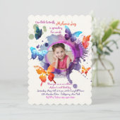 蝶々の水彩写真招待状 招待状 (スタンド正面)