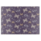 蝶々の紫色のクリームフライト カッティングボード (正面)