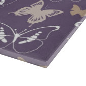 蝶々の紫色のクリームフライト カッティングボード (角)