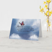 蝶々の記念詩 カード (黄色い花)