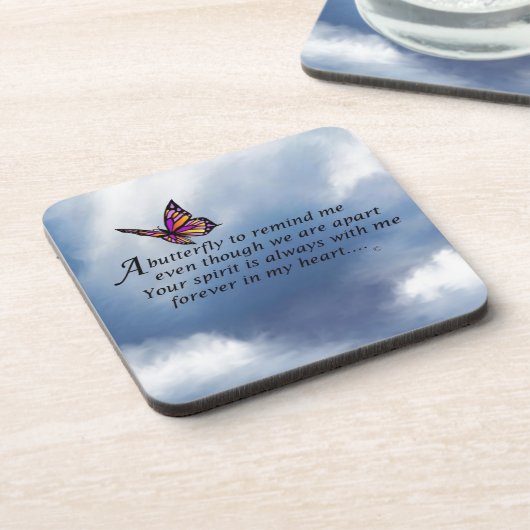 蝶々の記念詩 コースター (左側)