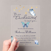 蝶々の赤ちゃんシャワーに会えて魅了されている アクリル招待状 (インサイチュ (ポータブル))