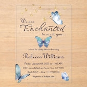 蝶々の赤ちゃんシャワーに会えて魅了されている アクリル招待状 (正面)