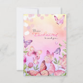 蝶々の赤ちゃんシャワーに会えて魅了されている サンキューカード (裏面)