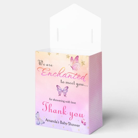 蝶々の赤ちゃんシャワーに会えて魅了されている フェイバーボックス (オープン)