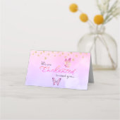 蝶々の赤ちゃんシャワーに会えて魅了されている プレイスカード (裏面)