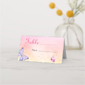 蝶々の赤ちゃんシャワーに会えて魅了されている プレイスカード (正面)