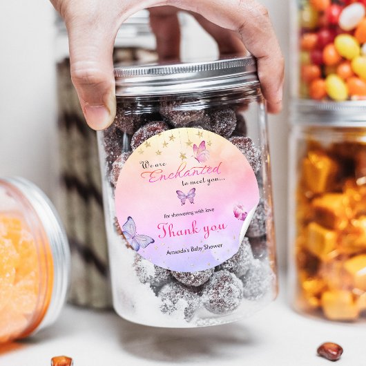 蝶々の赤ちゃんシャワーに会えて魅了されている ラウンドシール