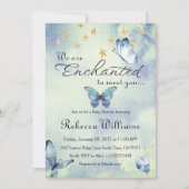 蝶々の赤ちゃんシャワーに会えて魅了されている 招待状 (正面)