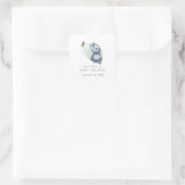 蝶々の赤ちゃんシャワーの愛用のデーム象 スクエアシール (バッグ)