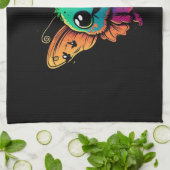蝶々の頭を持つ漫画 キッチンタオル (折り畳み)
