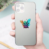 蝶々の頭を持つ漫画 シール (スマートフォン)