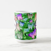 蝶々の飛び散るAvaの名前 コーヒーマグカップ (中央)