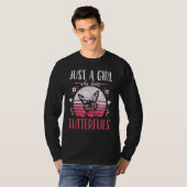 蝶々を愛する女の子だけの蝶ヴィンタグ Tシャツ (正面フル)