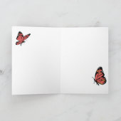 蝶々を描いたかわいいフォトグラファーの少女 カード (内部)